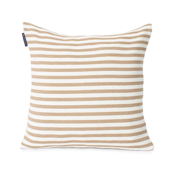 Block Striped Recycled Cotton kuddfodral 50x50 cm - Beige - Lexington