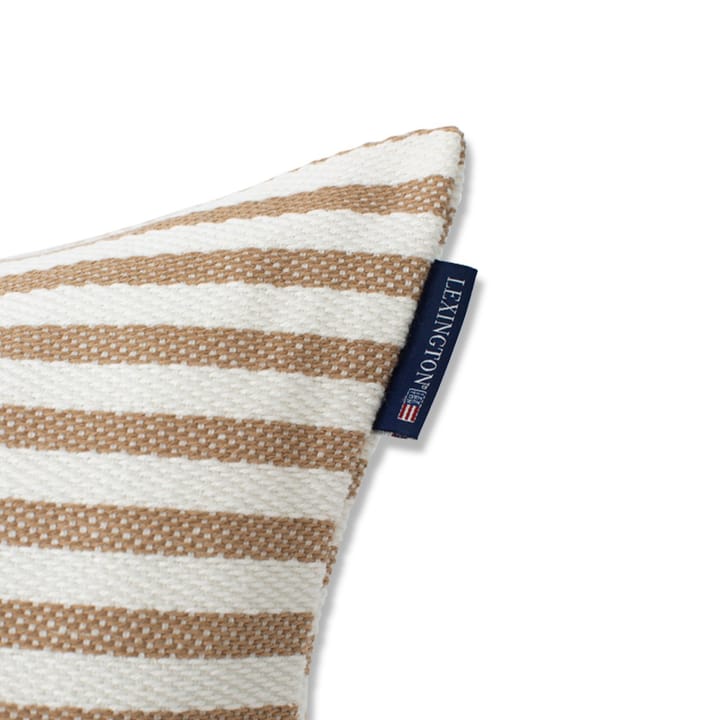 Block Striped Recycled Cotton kuddfodral 50x50 cm - Beige - Lexington