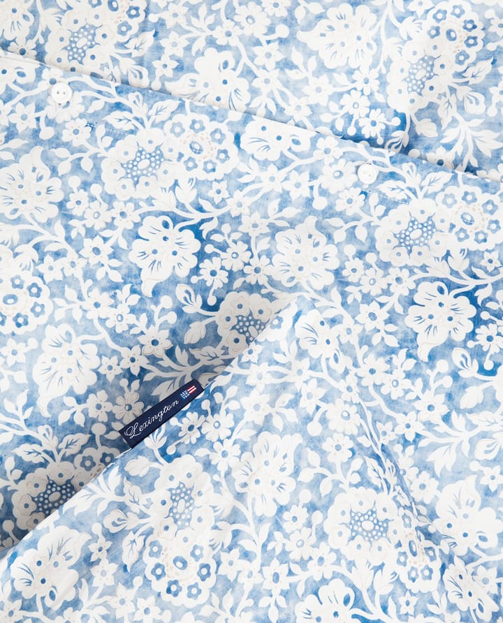 Blue Floral Printed Cotton Sateen bäddset - 50x60 cm, 220x220 cm - Lexington