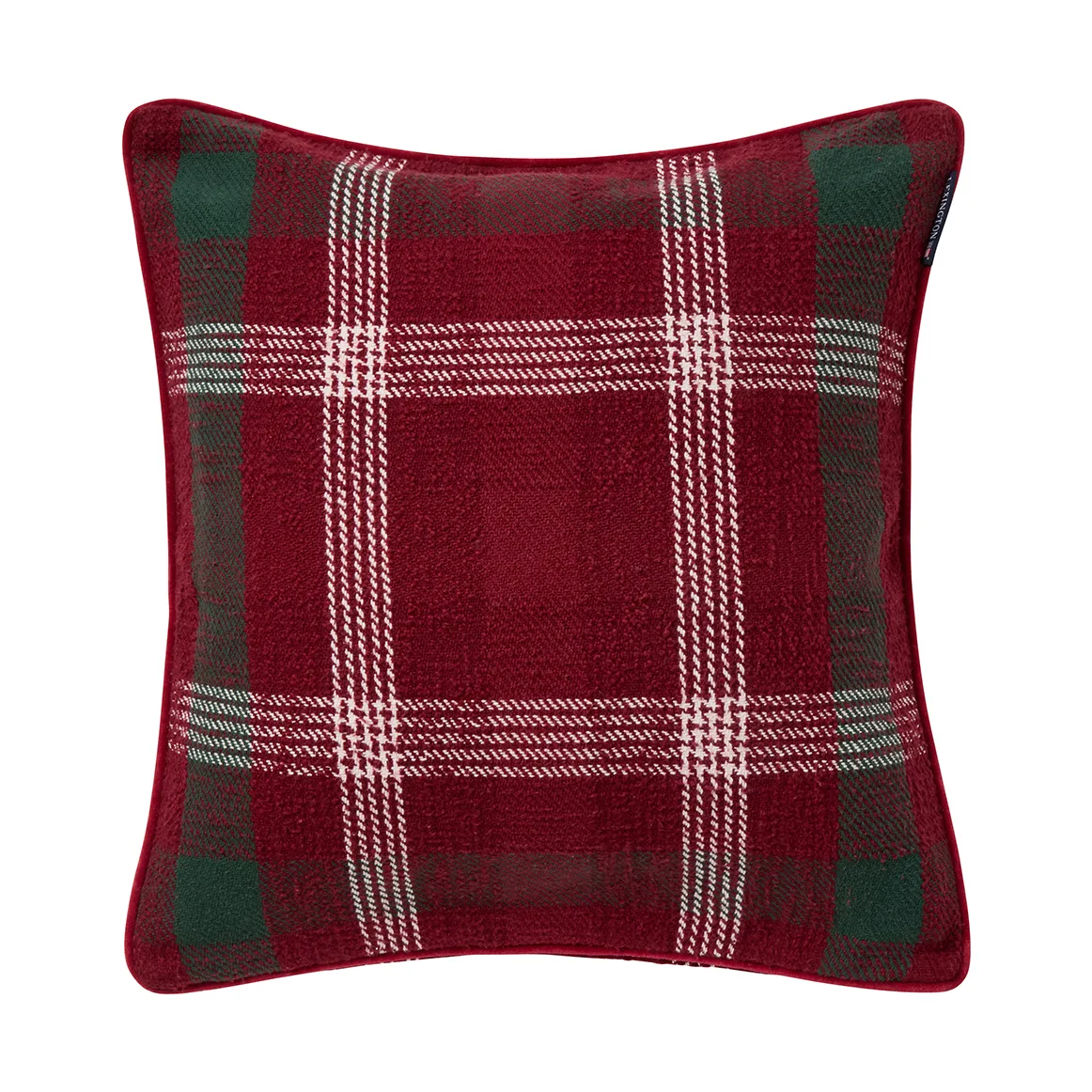 Checked återvunnen bomull kuddfodral 50x50 cm, Red-green-white Lexington