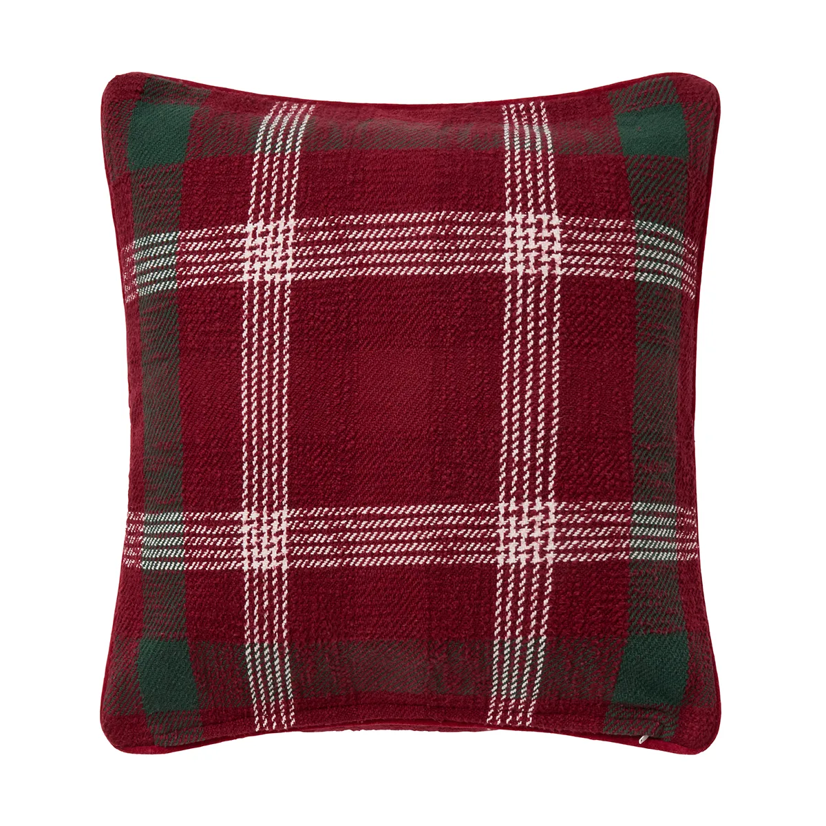 Checked återvunnen bomull kuddfodral 50x50 cm, Red-green-white Lexington
