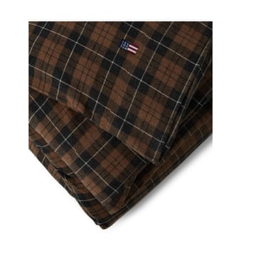 Checked Cotton Flannel påslakan 150x210 cm - Brown-dark gray - Lexington