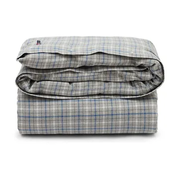 Checked Cotton Flannel påslakan 150x210 cm - Gray-blue - Lexington