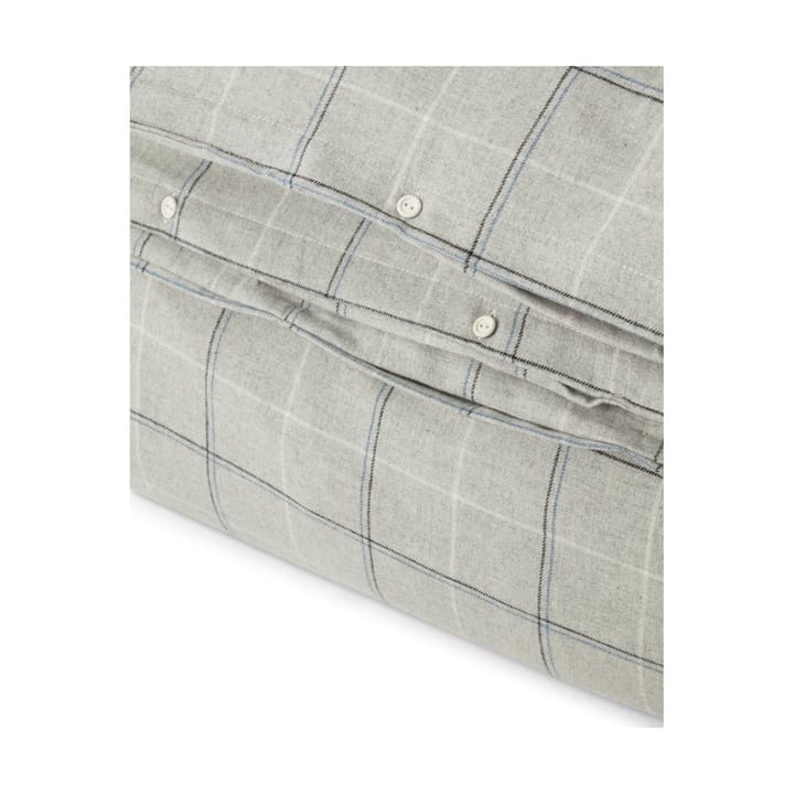 Checked Cotton Flannel påslakan 150x210 cm, Light gray-dove Lexington