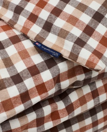 Checked Cotton Flannel påslakan 150x210 cm - Rust brown-white - Lexington