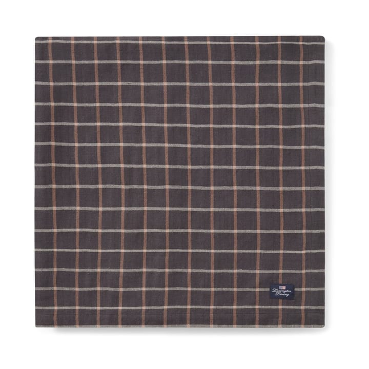 Checked Cotton Linen bordsduk 150x250 cm - Dark gray-beige - Lexington