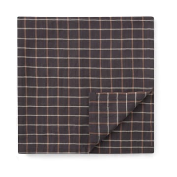 Checked Cotton Linen bordsduk 150x350 cm - Dark gray-beige - Lexington