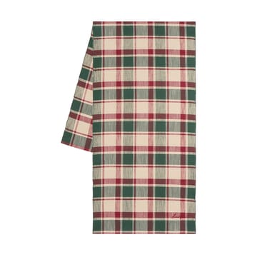 Checked ekologisk bomull löpare 50x150 cm - Green-red-beige - Lexington