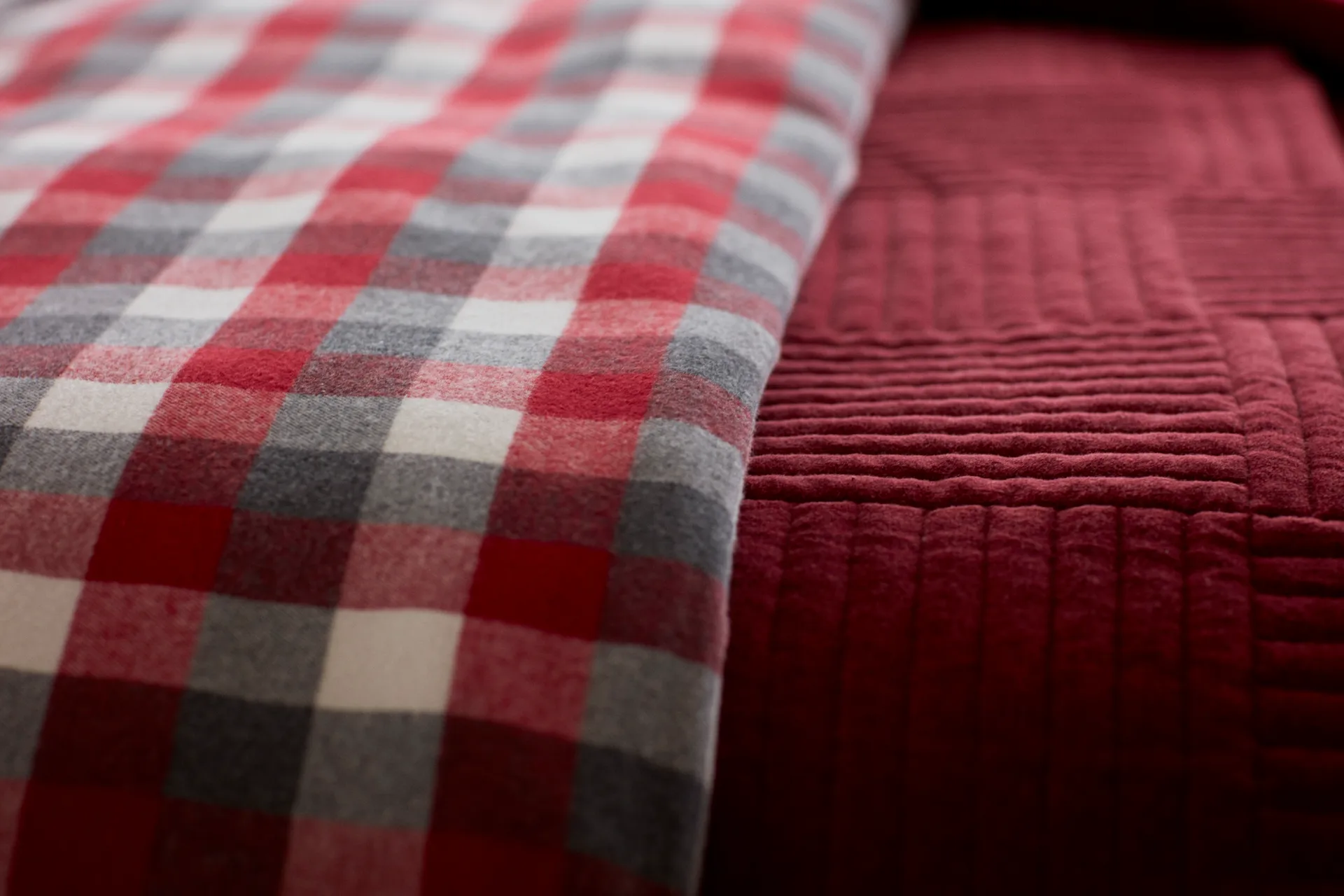 Checked Flannel bäddset, 2x50x60 cm, 220x220 cm Lexington