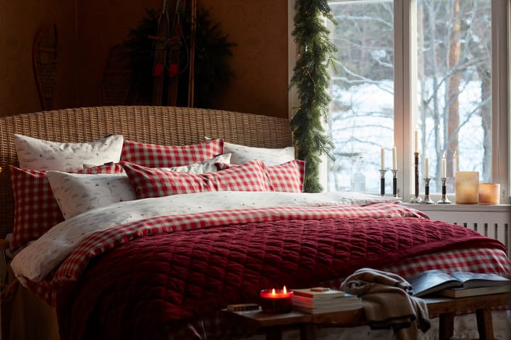 Checked Flannel örngott 50x60 cm, Red-gray-white Lexington