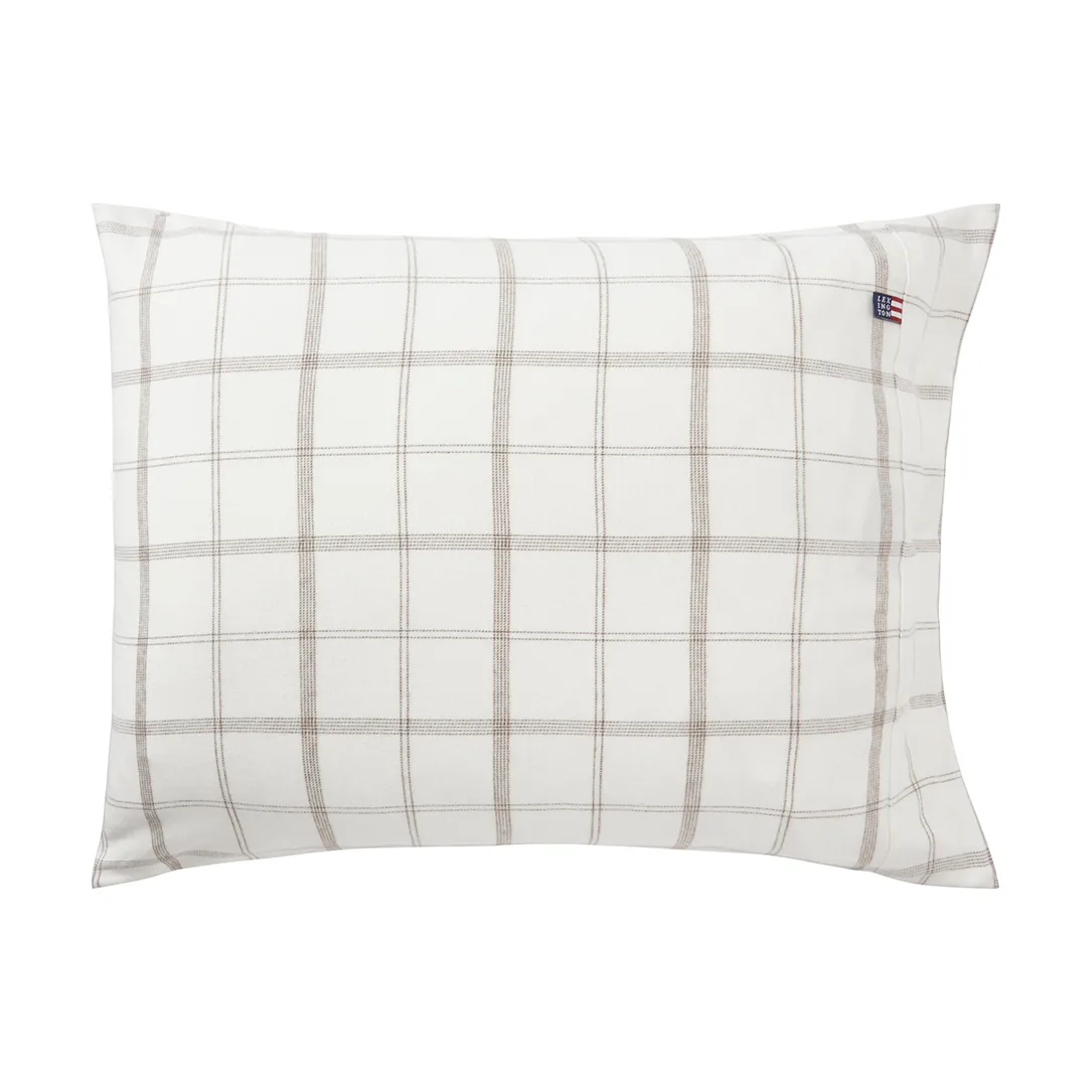 Checked Flannel örngott 50x60 cm, White-brown Lexington