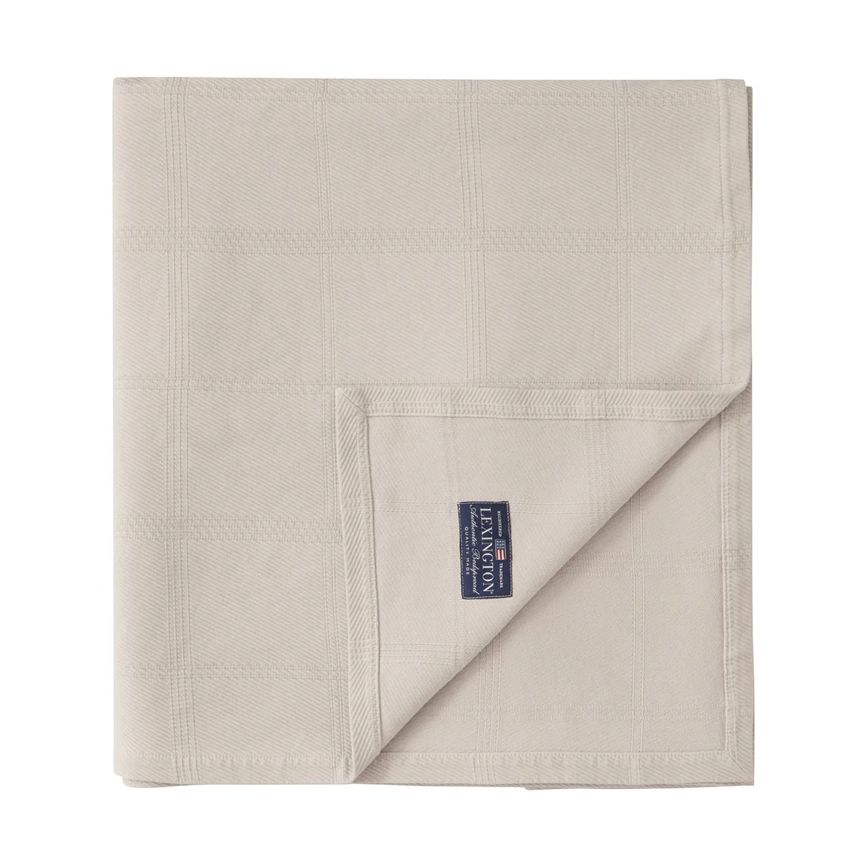 Checked Jacquard överkast 160x240 cm, Light beige Lexington