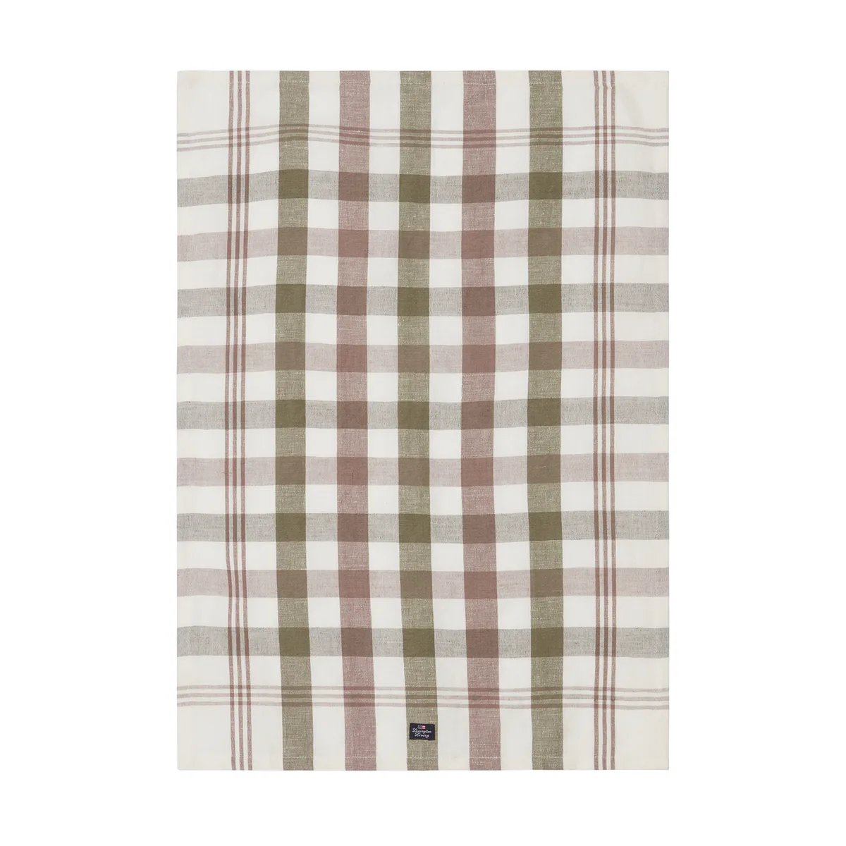 Lexington Checked Linen/Cotton kökshandduk 50x70 cm Olive