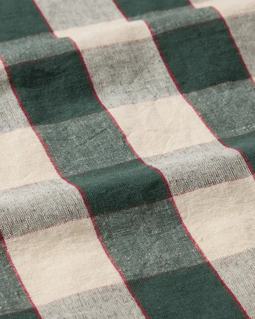 Checked linne/bomull kökshandduk 50x70 cm - Green-light beige-red - Lexington