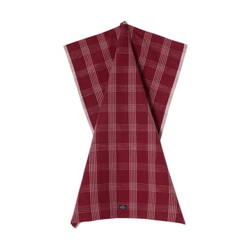Checked linne/bomull kökshandduk 50x70 cm - Red-white - Lexington