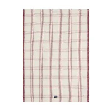 Checked linne/bomull kökshandduk 50x70 cm - White-red - Lexington