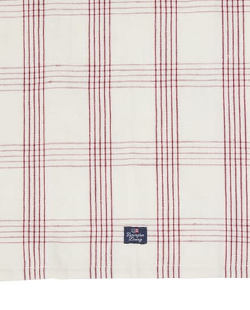 Checked linne/bomull kökshandduk 50x70 cm - White-red - Lexington