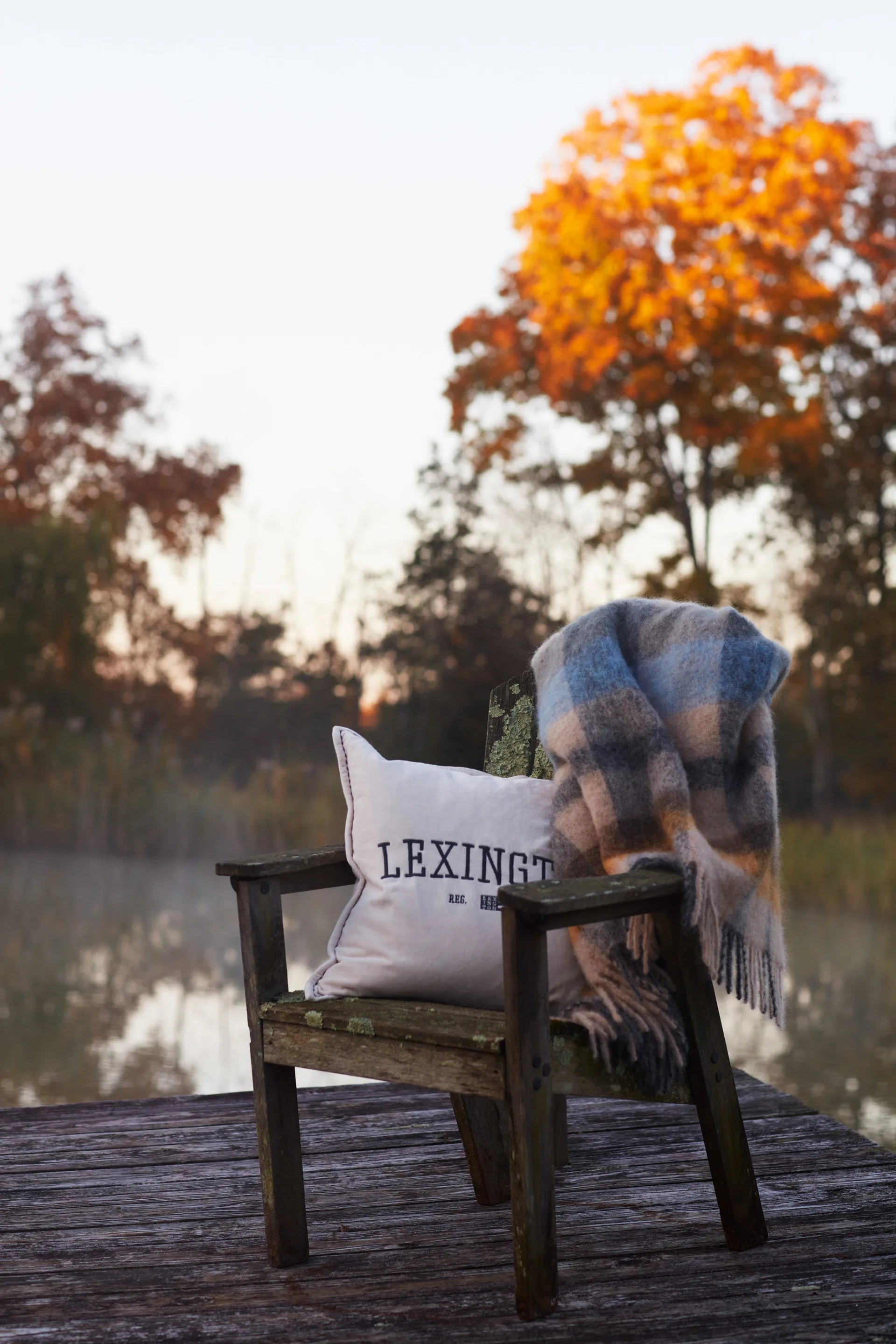 Checked Mohair Mix pläd 130x170 cm, Multi Lexington
