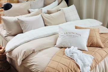 Checked påslakan bomull-lyocell 150x210 cm - Off white-dark blue - Lexington