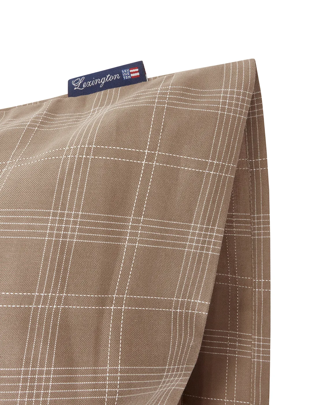 Checked Pin Point Oxford örngott 65x65 cm, Brown Lexington
