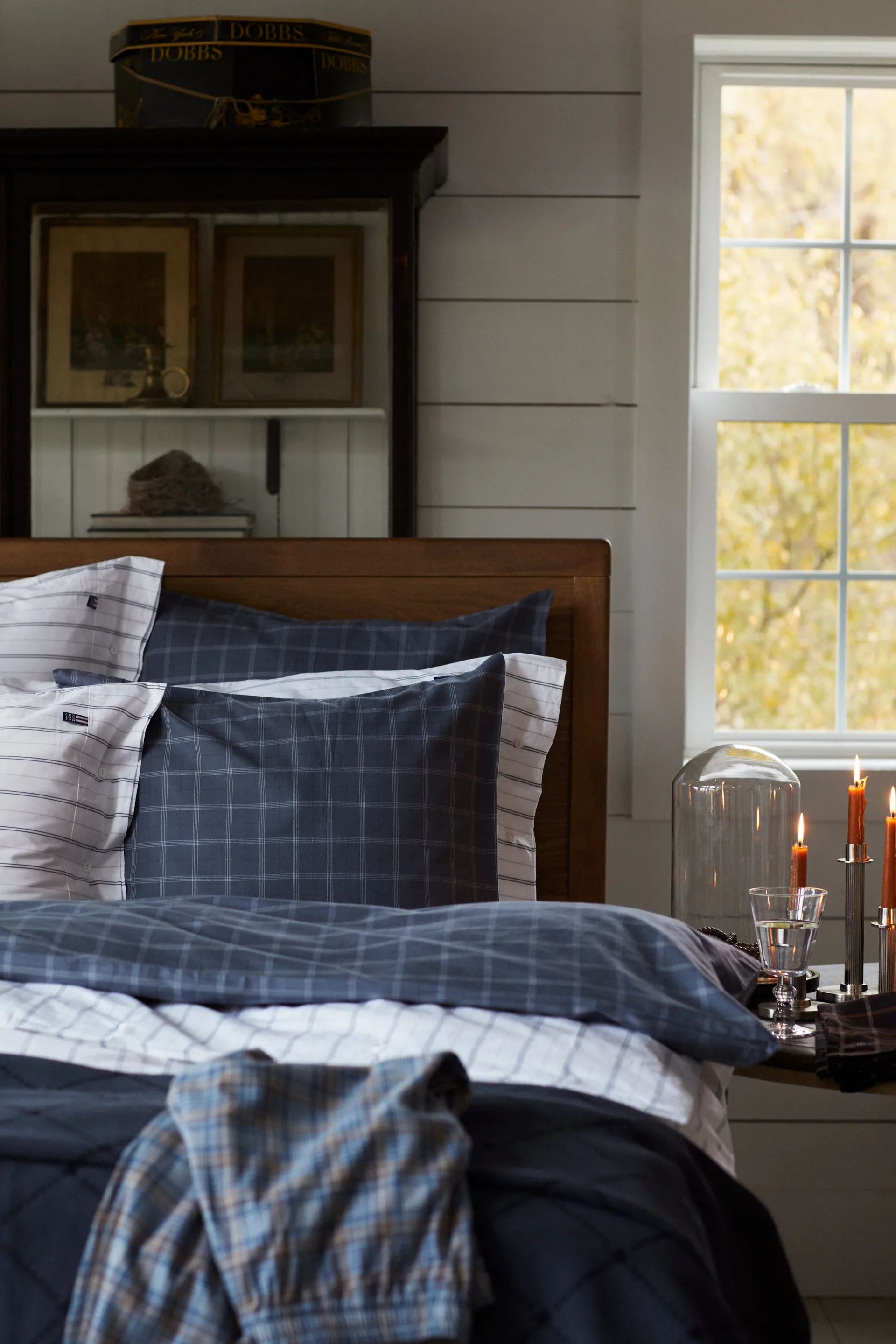 Checked Pinpoint Oxford örngott 50x60 cm, Dove Lexington