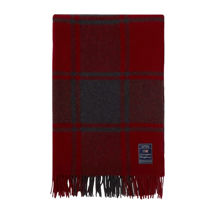Checked Recycled ullpläd 130x170 cm, Red-dark grey Lexington