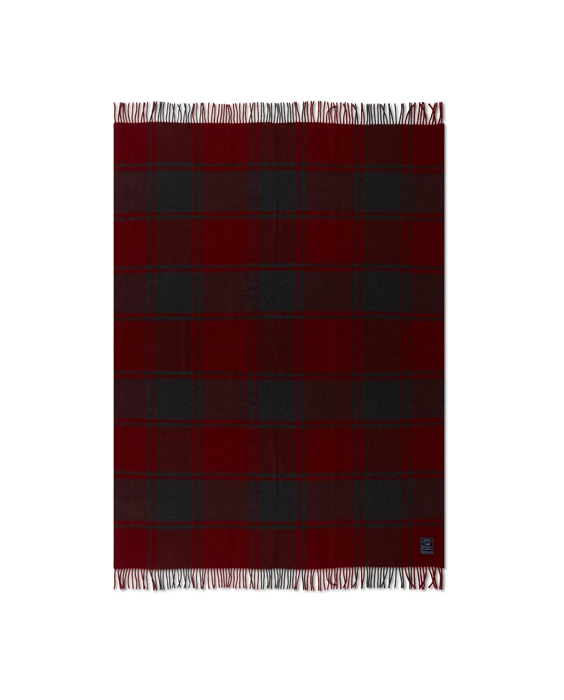 Checked Recycled ullpläd 130x170 cm, Red-dark grey Lexington