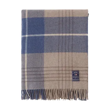 Checked Recycled Wool pläd 130x170 cm - Denim blue-beige - Lexington