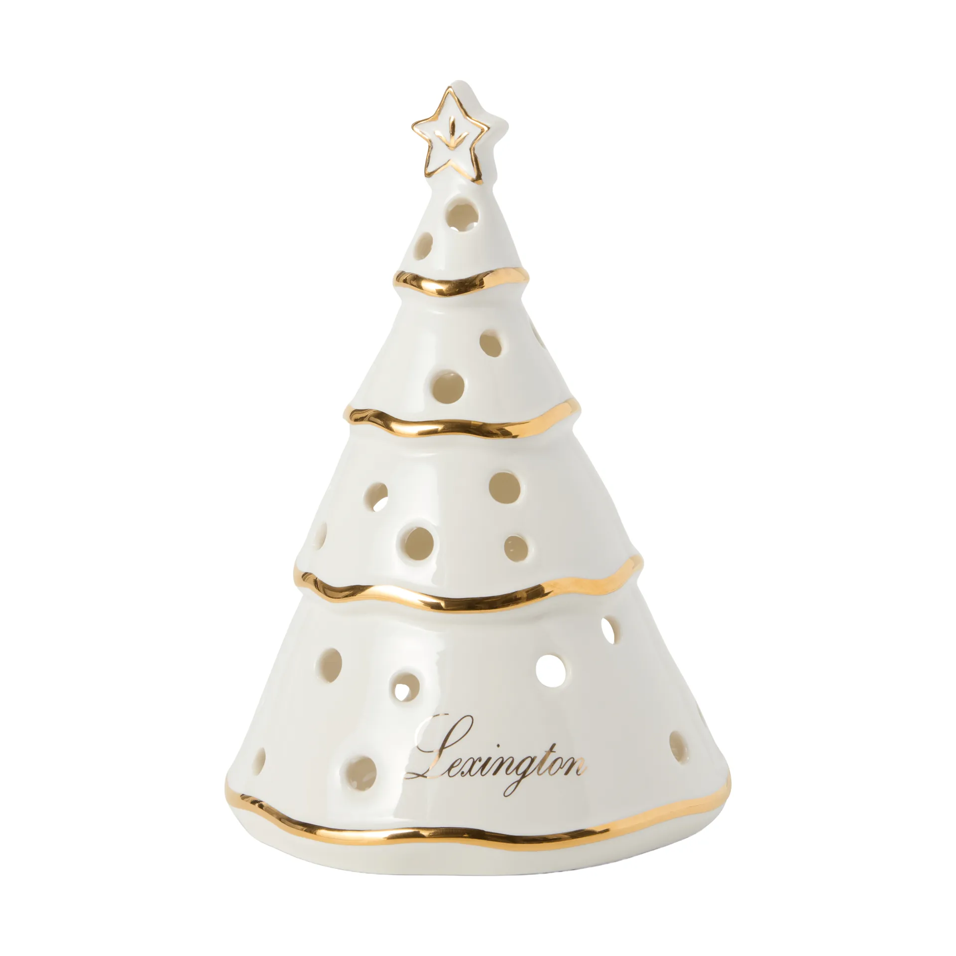 Christmas Tree ljuslykta, White-gold, 16,5 cm Lexington