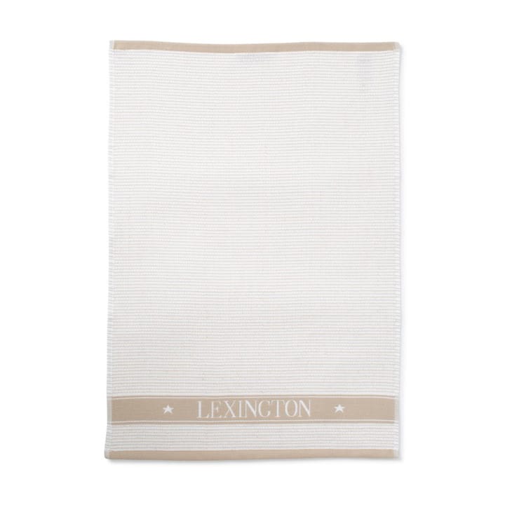 Cotton Terry Logo kökshandduk 50x70 cm - Ljusbeige-vit - Lexington