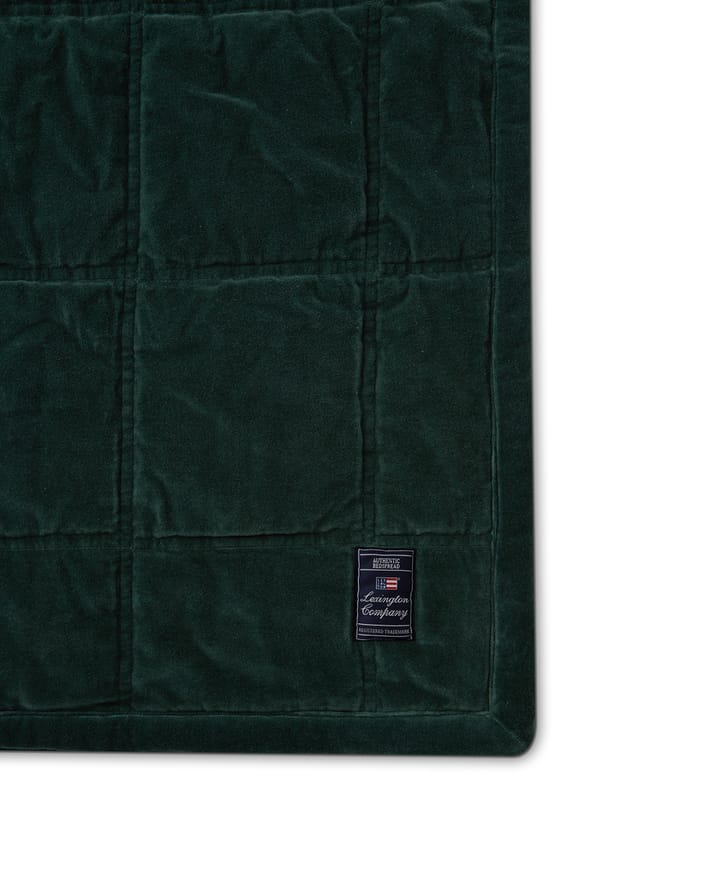 Cotton Velvet quilted överkast 240x260 cm - Green - Lexington