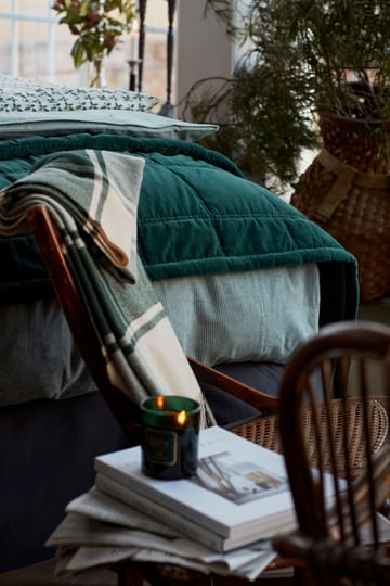 Cotton Velvet quilted överkast 240x260 cm - Green - Lexington