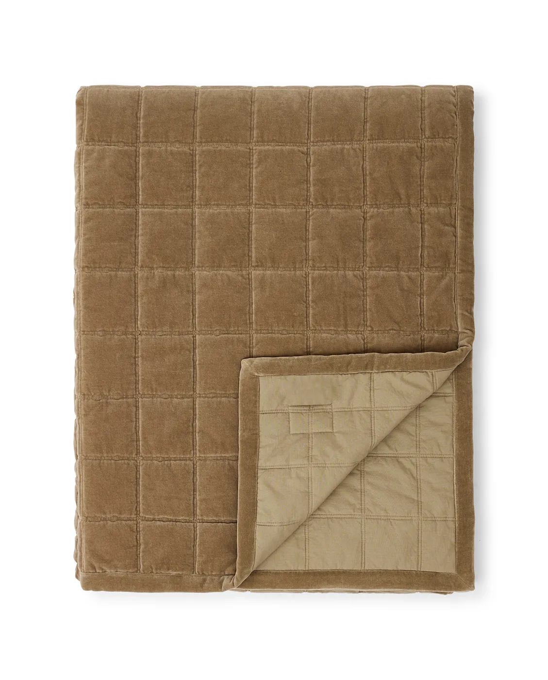 Cotton Velvet quilted överkast 240x260 cm, Walnut Lexington
