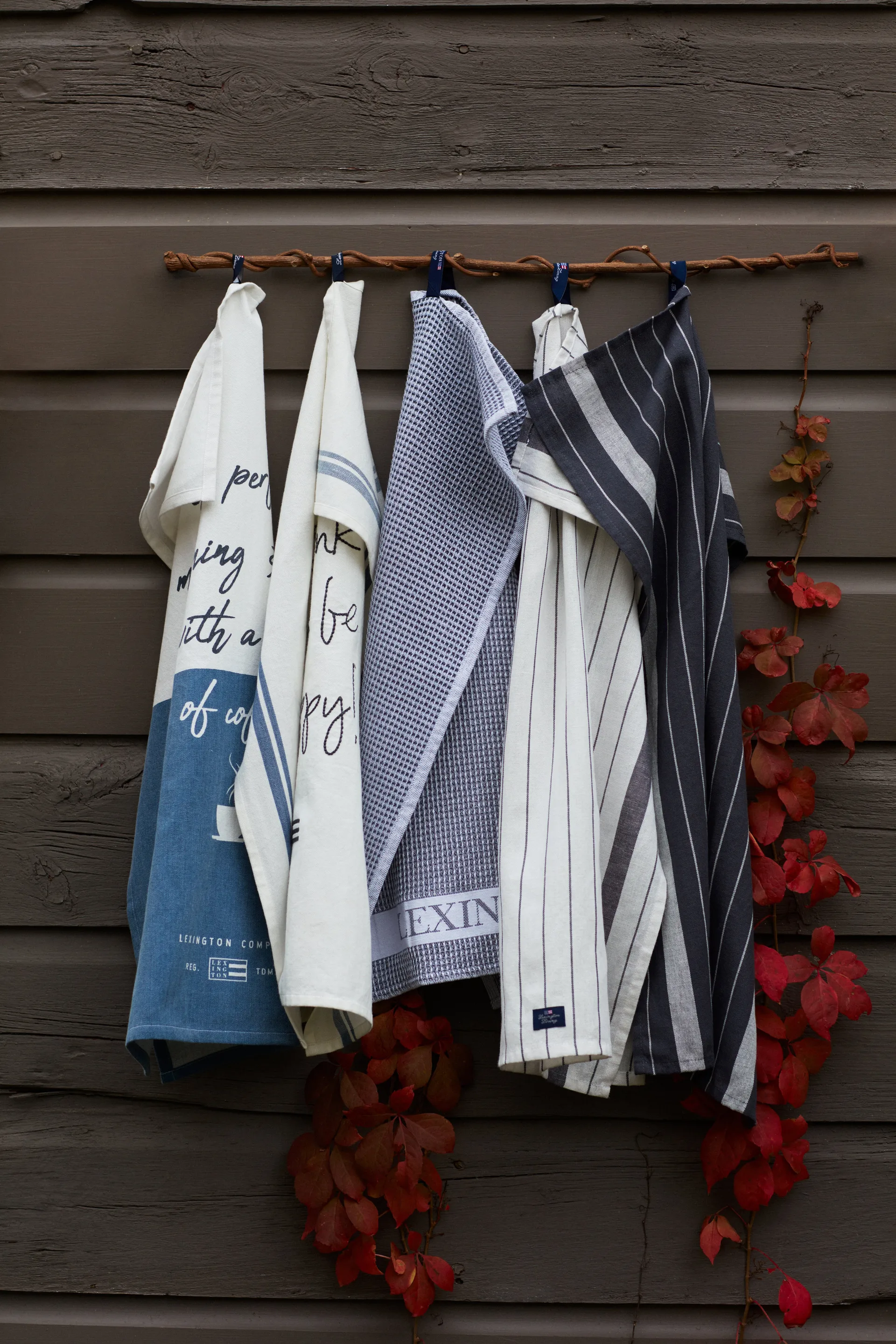 Cotton Waffle kökshandduk 45x70 cm, Dark gray-white Lexington