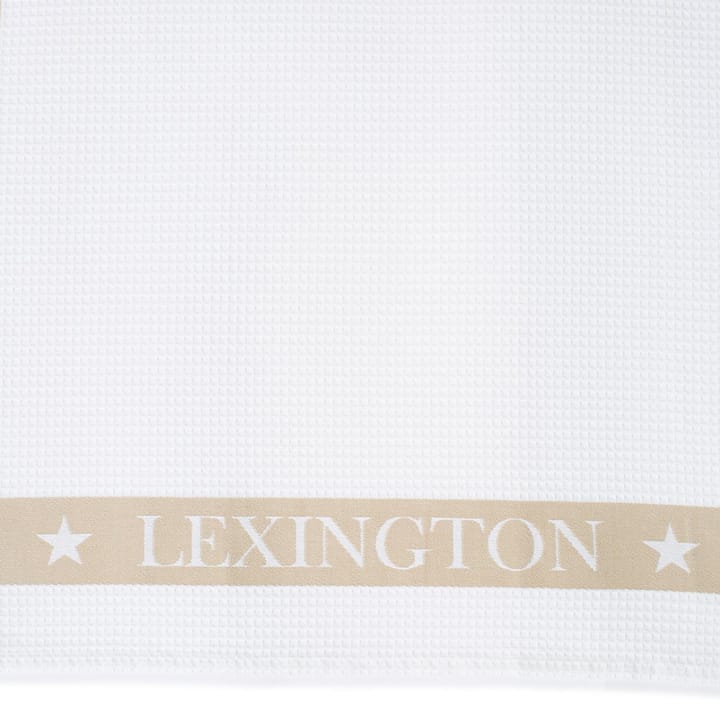 Cotton Waffle Logo kökshandduk 50x70 cm - Vit-beige - Lexington