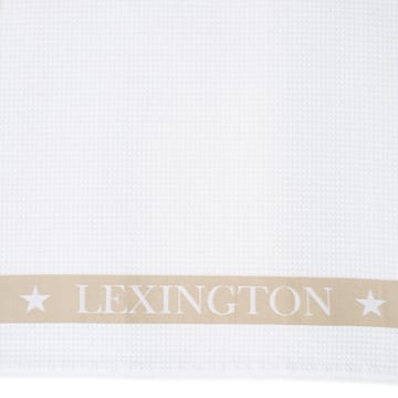 Cotton Waffle Logo kökshandduk 50x70 cm - Vit-beige - Lexington
