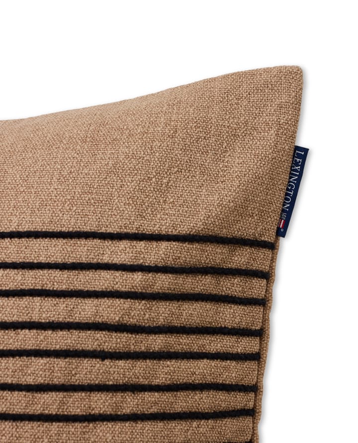 Deco Striped Cotton Canvas kuddfodral 50x50 cm - Beige-gray - Lexington