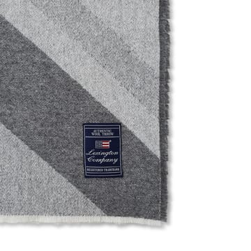 Diagonal Striped Logo pläd ullmix 130x170 cm - Grå - Lexington