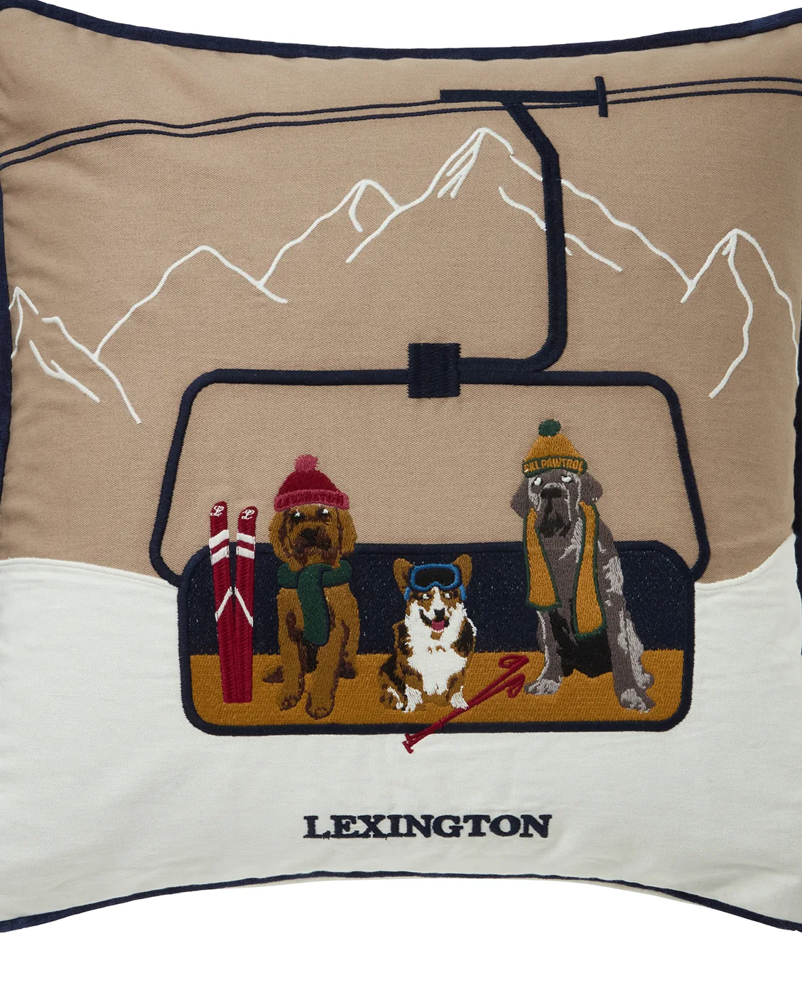Dog lift eko. bomull twill kuddfodral 50x50 cm, Beige-white Lexington