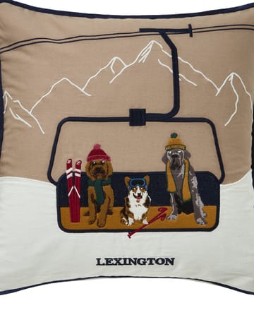 Dog lift eko. bomull twill kuddfodral 50x50 cm - Beige-white - Lexington