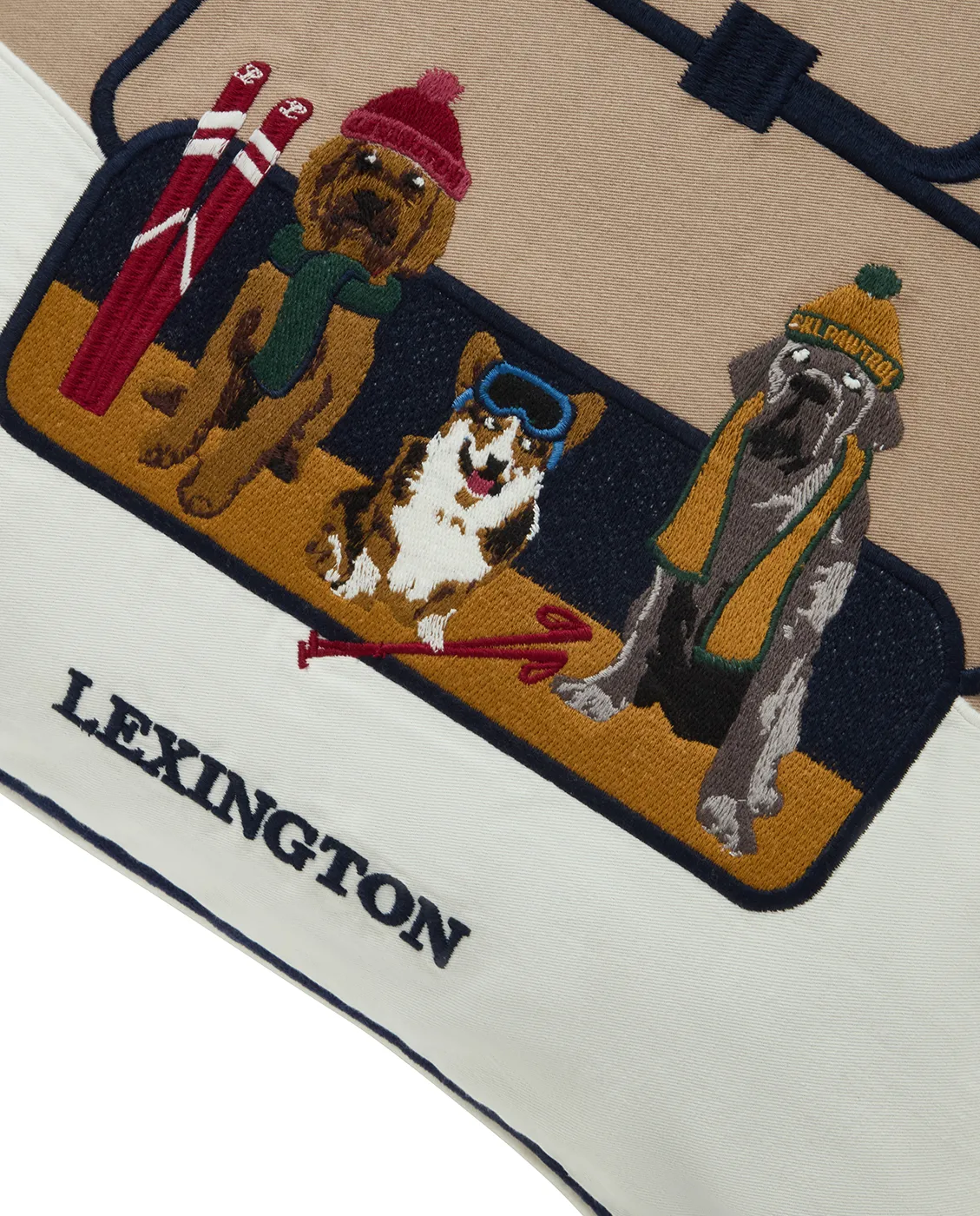 Dog lift eko. bomull twill kuddfodral 50x50 cm, Beige-white Lexington