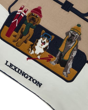 Dog lift eko. bomull twill kuddfodral 50x50 cm - Beige-white - Lexington