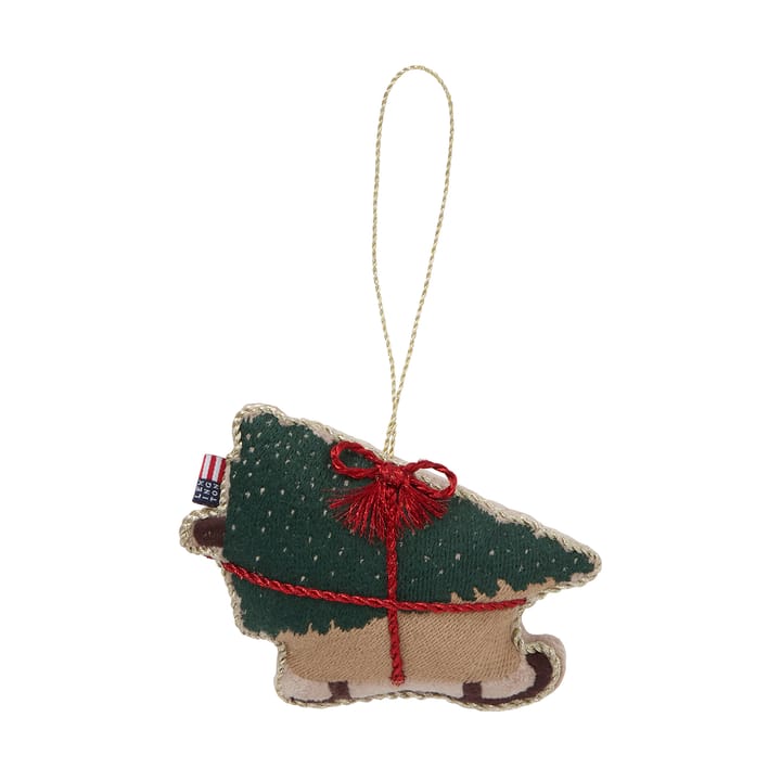 Dog sleigh ekologisk bomull julhänge - Multi - Lexington