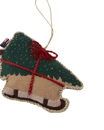 Dog sleigh ekologisk bomull julhänge - Multi - Lexington