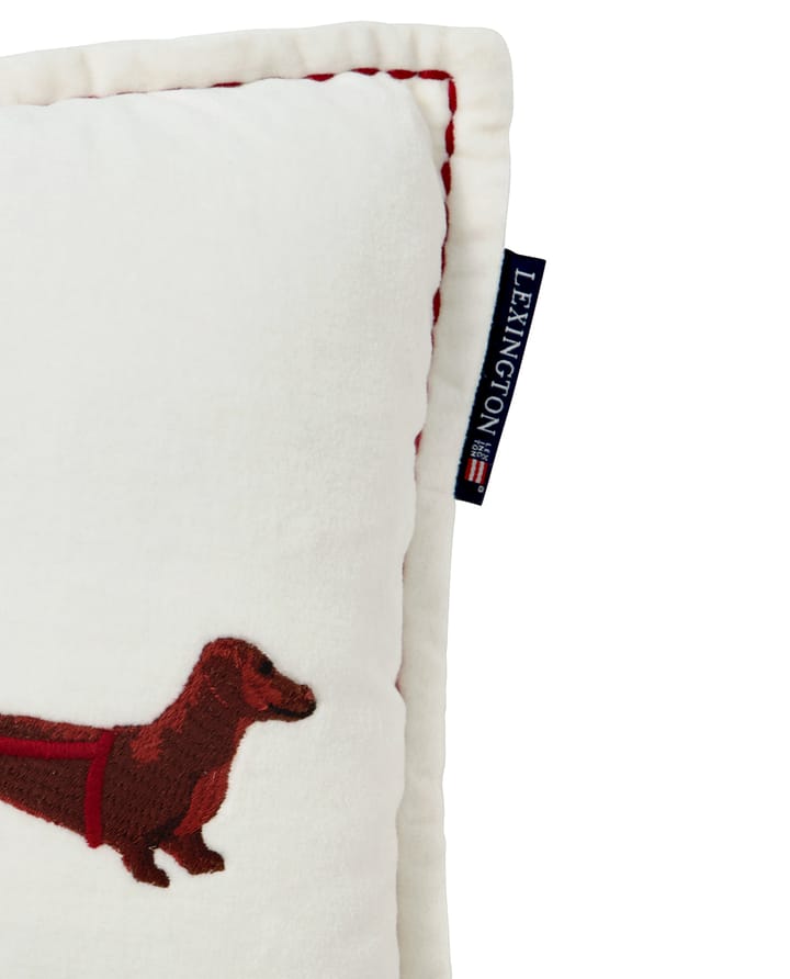 Dog sleigh ekologisk sammetsbomull kudde 30x50 cm, White Lexington