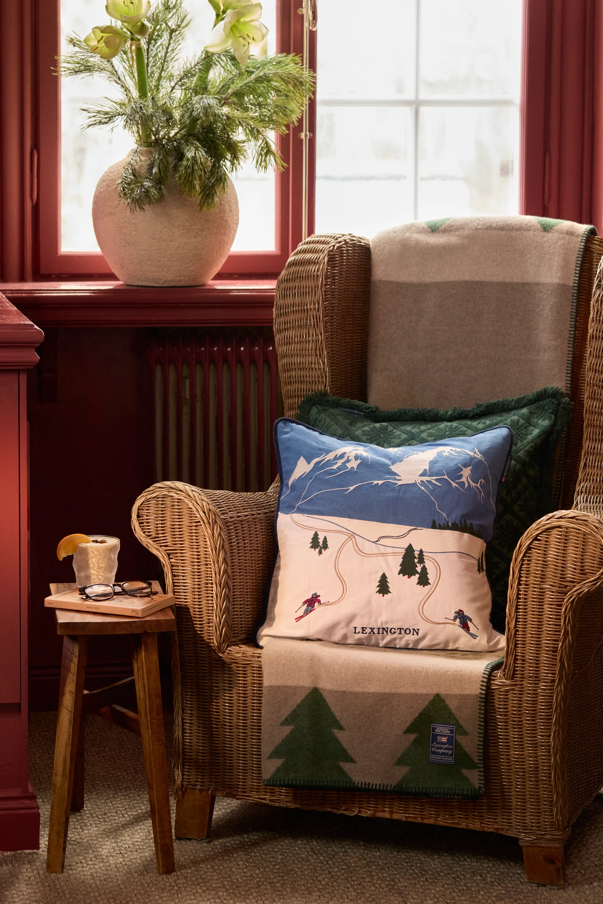 Down hill eko. bomull twill kuddfodral 50x50 cm, Blue-White Lexington