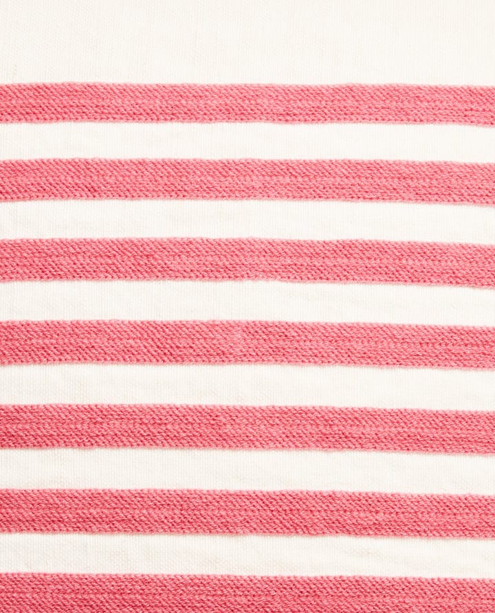Emboidery Striped Linen/Cotton kuddfodral 50x50 cm - Off White-red - Lexington