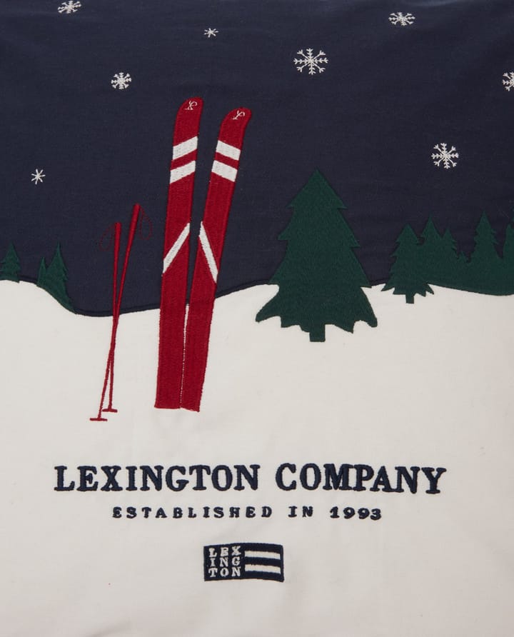 Evening Skis Org Cotton Twill kuddfodral 50x50 cm, Dark blue-white multi Lexington