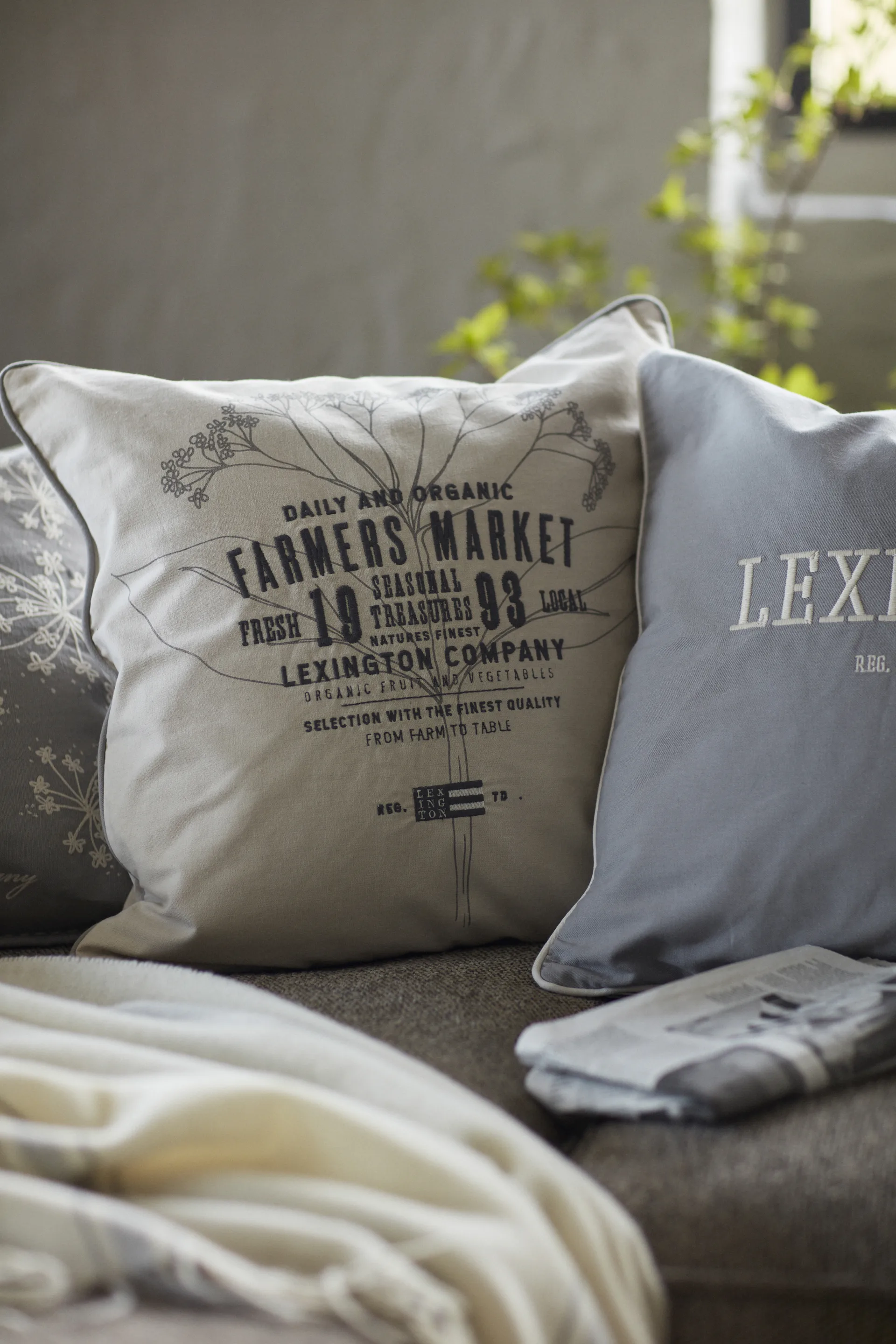 Farmers Market kuddfodral 50x50 cm, Beige Lexington