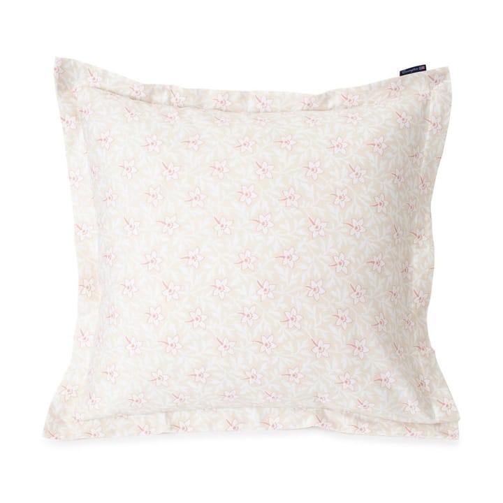 Flower Print Cotton Sateen örngott 65x65 cm - Ljusbeige-vit - Lexington